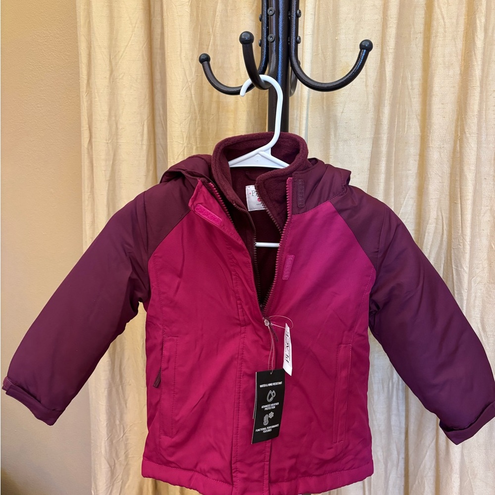 The Children's Place Burgundy and Maroon All Weather Jacket Girl size XS 4